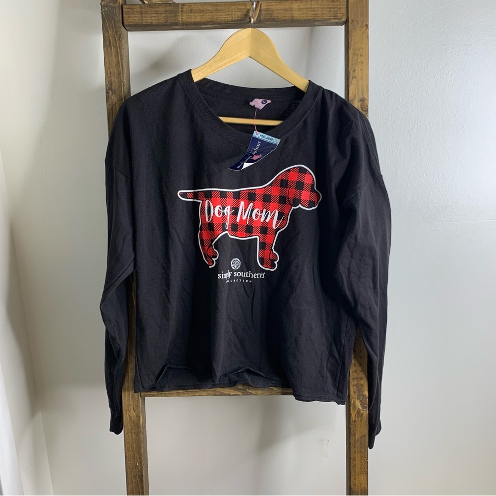 Simply Southern Plaid Dog Mom Crop Top
